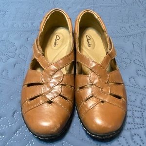 Clarks Women’s Nikki Regatta Tan Leather Mary Jane Soles Loafers Size 8M